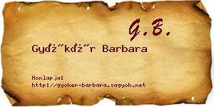 Gyökér Barbara névjegykártya